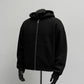 Men's Solid Custom Backpack Zip Up Hoodie